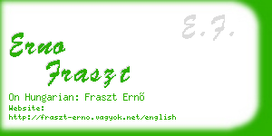 erno fraszt business card