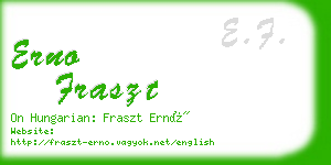 erno fraszt business card